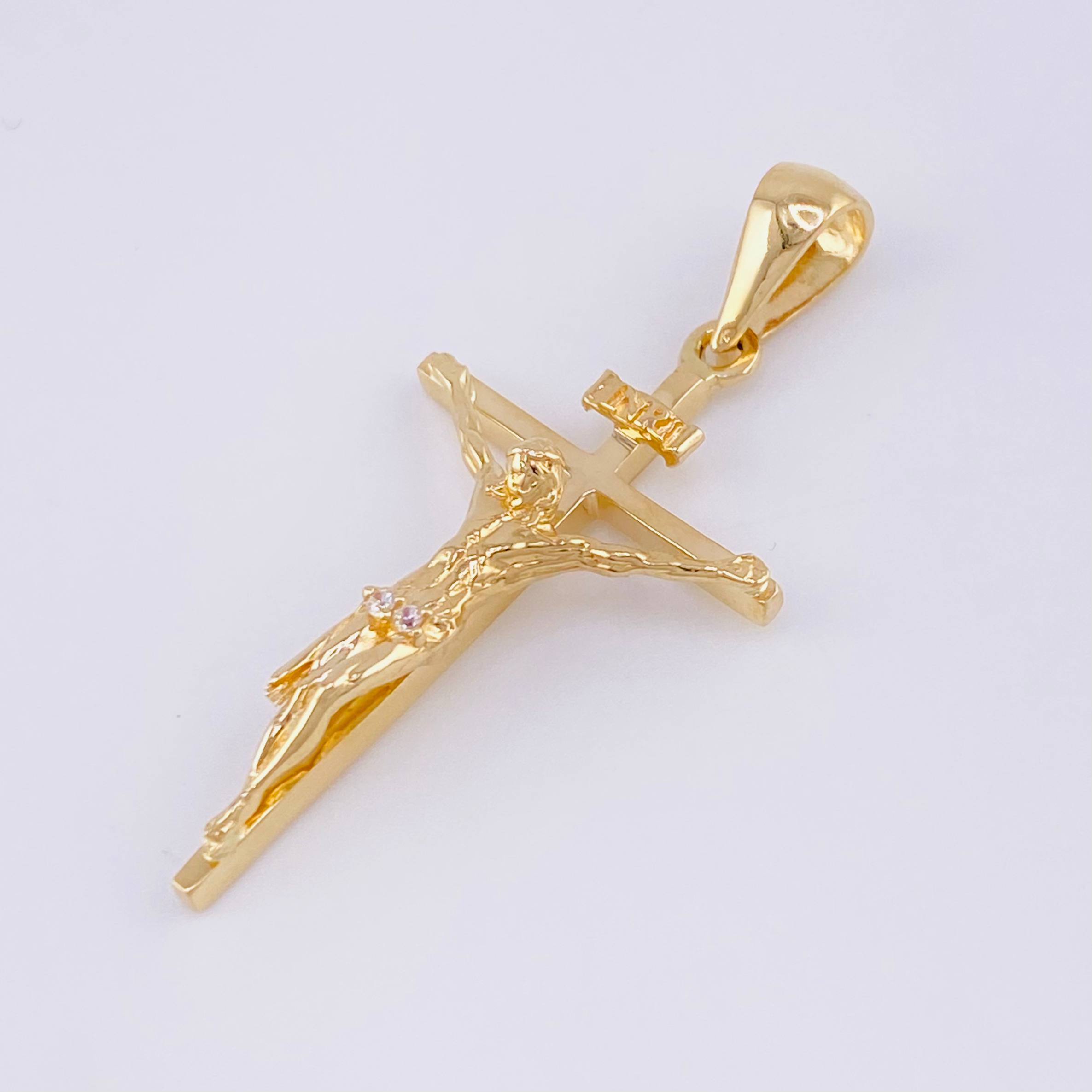 Dije Cruz Cristo 2.4 g / 3.4 cm Oro Amarillo 18K