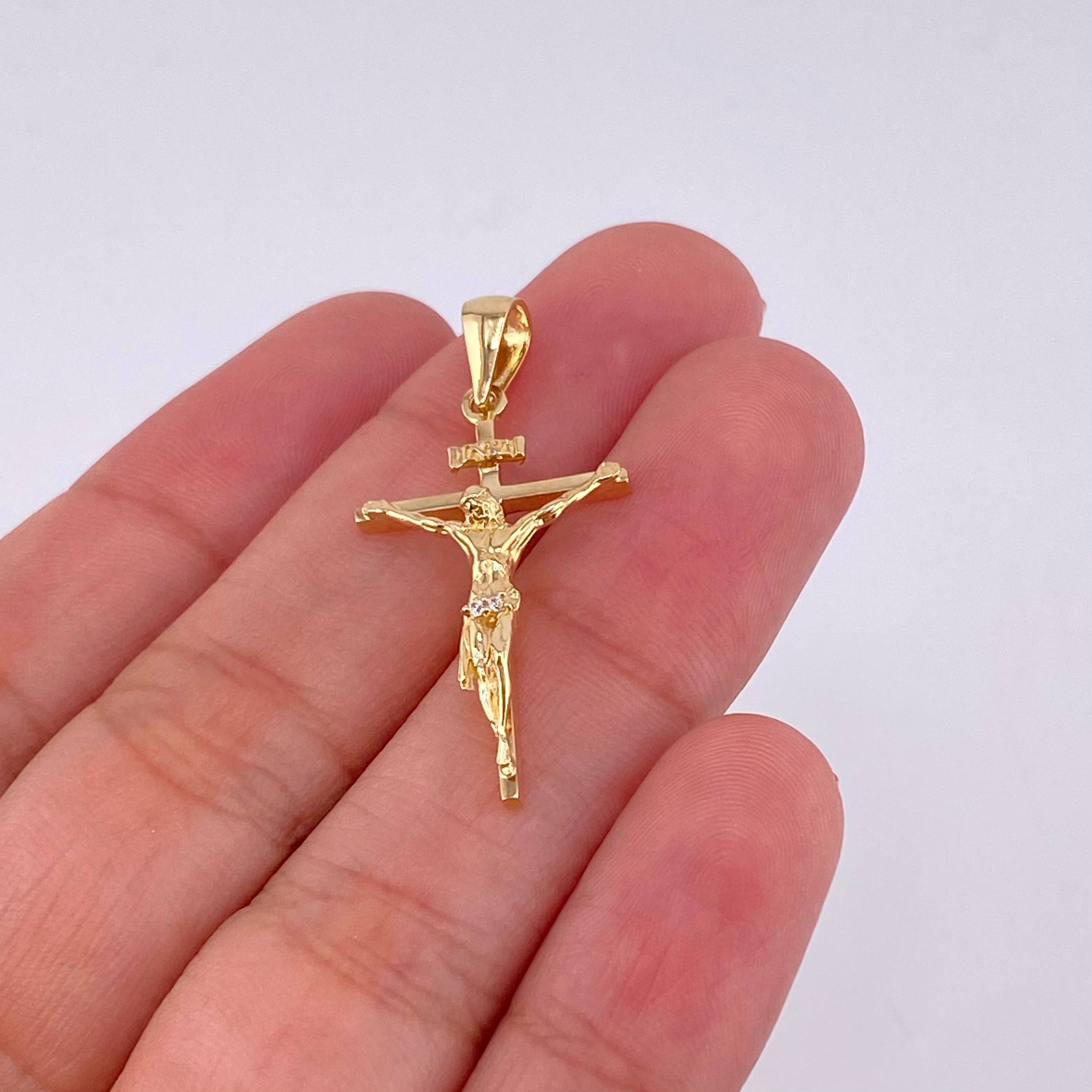 Dije Cruz Cristo 2.4 g / 3.4 cm Oro Amarillo 18K
