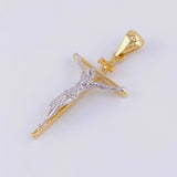 Dije Cruz Cristo 2.35 g / 3.5 cm Dos Oros Amarillo Blanco 18K