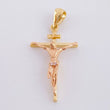 Dije Cruz Cristo 2.4 g / 3.4 cm Dos Oros Amarillo Rosa 18K