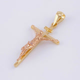 Dije Cruz Cristo 2.4 g / 3.4 cm Dos Oros Amarillo Rosa 18K