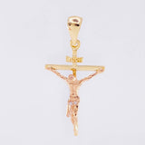 Dije Cruz Cristo 2.4 g / 3.4 cm Dos Oros Amarillo Rosa 18K