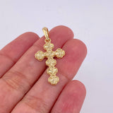Dije Cruz Trebol Diamantado 2.55 g / 3.4 cm Oro Amarillo 18K