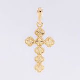 Dije Cruz Trebol Diamantado 2.55 g / 3.4 cm Oro Amarillo 18K