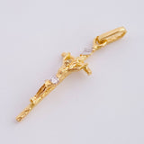 Dije Cruz Cristo 1.35 g / 3.4 cm Dos Oros Amarillo Blanco 18K