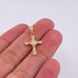 Dije Cruz Trebol Tupida 1.15 g / 2.3 cm Oro Amarillo 18K