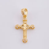 Dije Cruz Trebol Tupida 1.25 g / 2.4 cm Oro Amarillo 18K