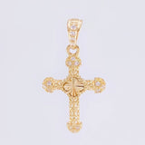 Dije Cruz Trebol Tupida 1.15 g / 2.3 cm Oro Amarillo 18K