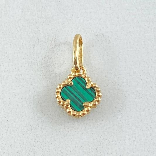 Dije Trebol Verde 0.95gr / 1.5cm / Oro Amarillo Nac.Esp. 18K