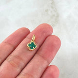 Dije Trebol Verde 0.95gr / 1.5cm / Oro Amarillo Nac.Esp. 18K