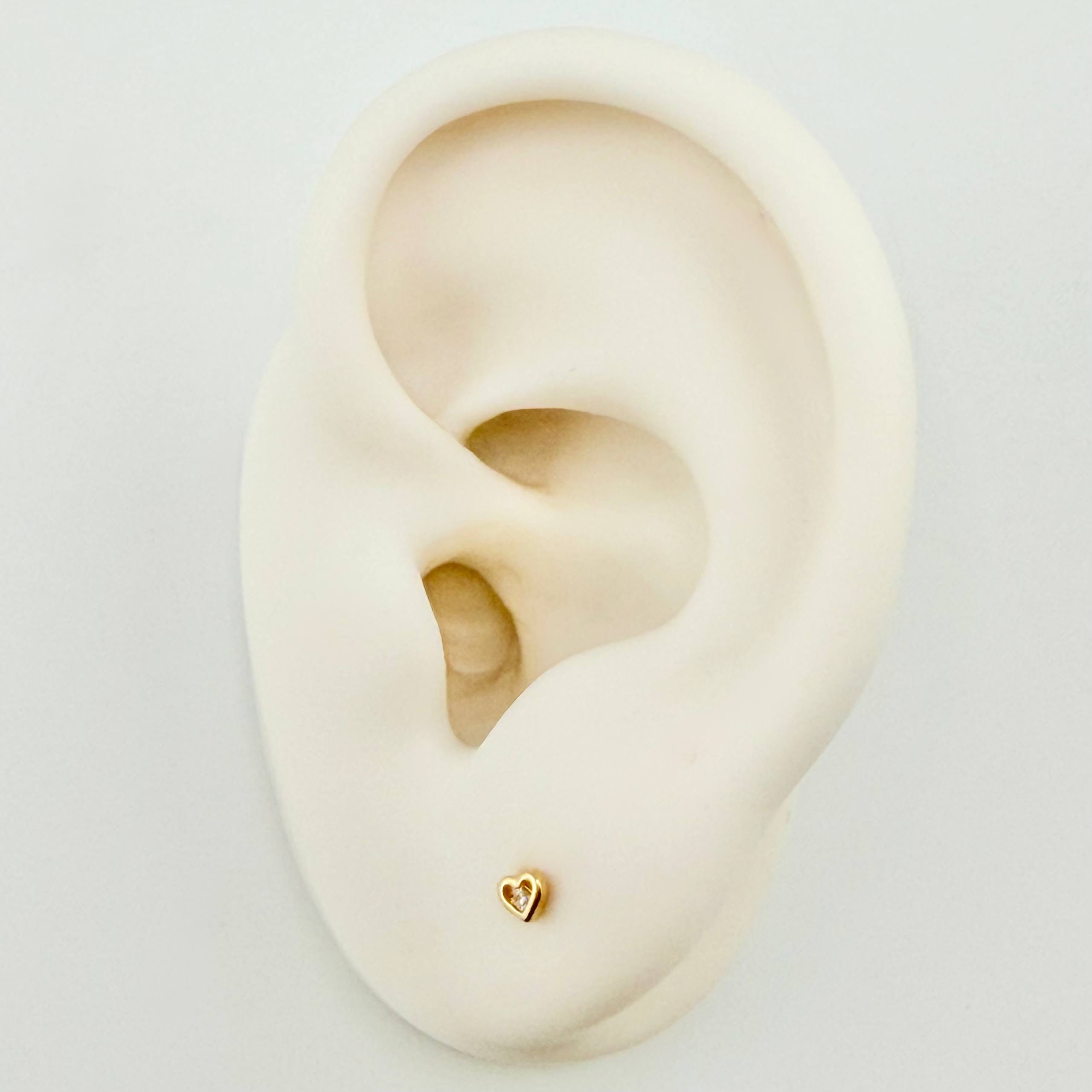 Topos Corazon Silueta 0.5gr / 3.2mm Oro Amarillo 18K *