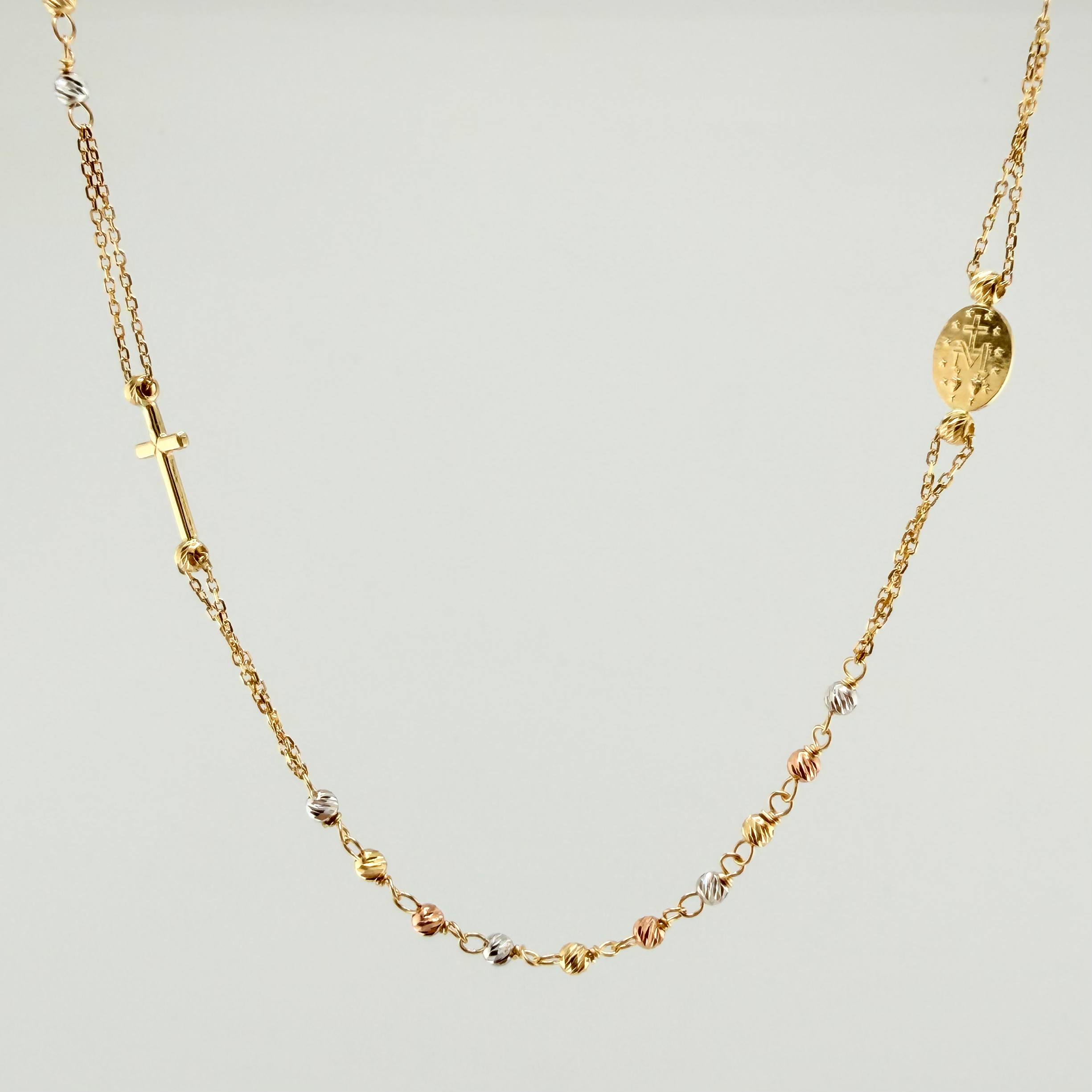 Cadena Denario 3.8gr / 45cm / 3mm Tres Oros +4 18K ©