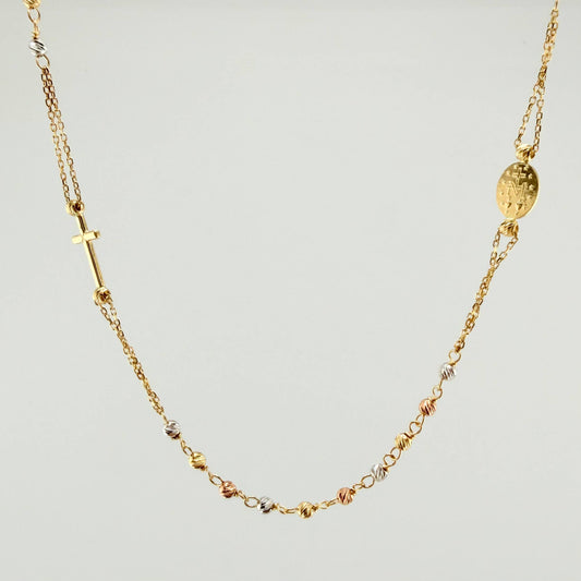 Cadena Denario 3.8gr / 45cm / 3mm Tres Oros +4 18K ©