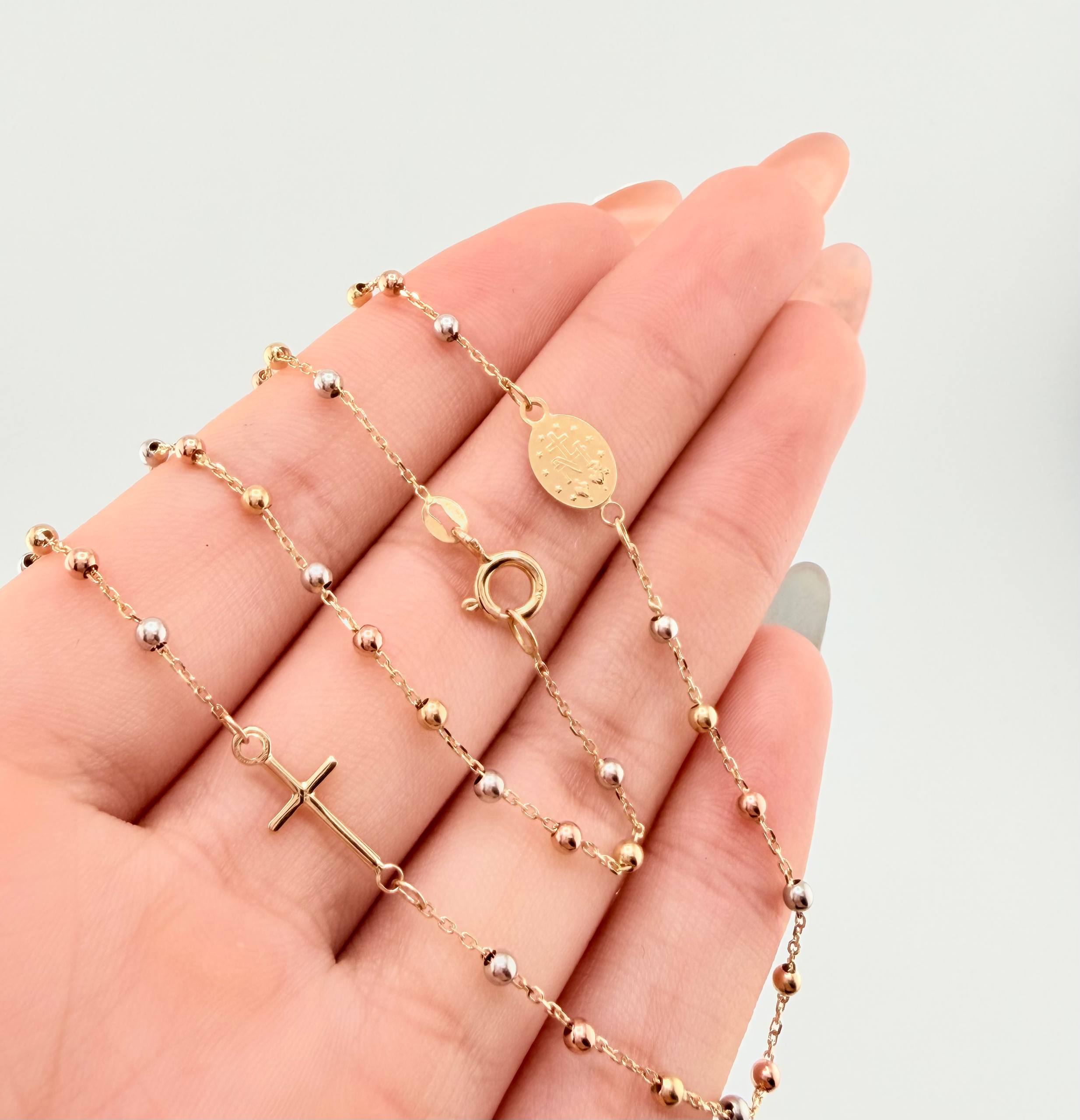 Cadena Denario 3.8gr / 45cm / 3mm Tres Oros +4 18K *