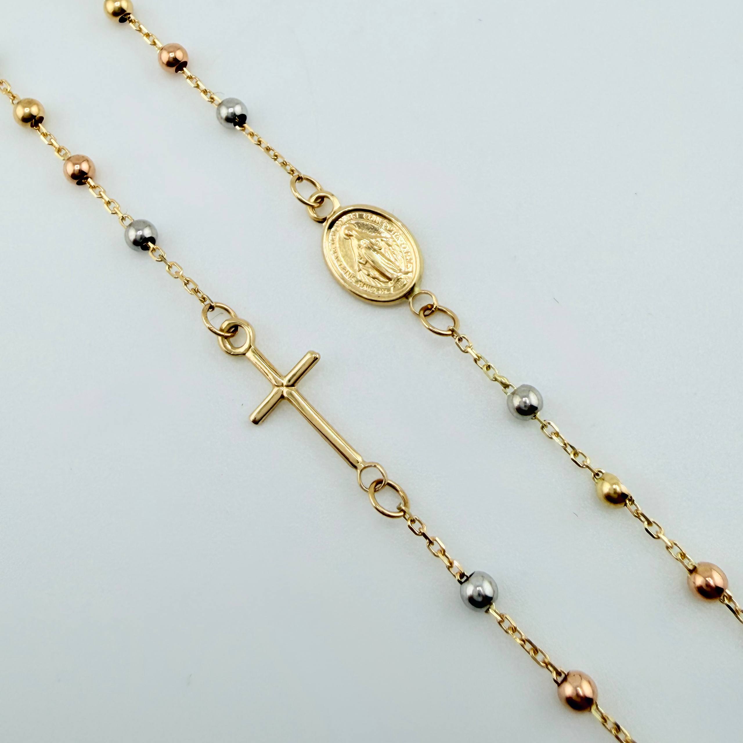 Cadena Denario 3.8gr / 45cm / 3mm Tres Oros +4 18K *