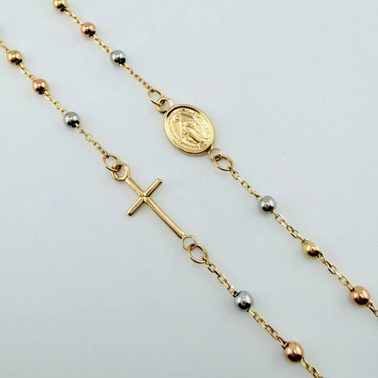 Cadena Denario 3.8gr / 45cm / 3mm Tres Oros +4 18K *