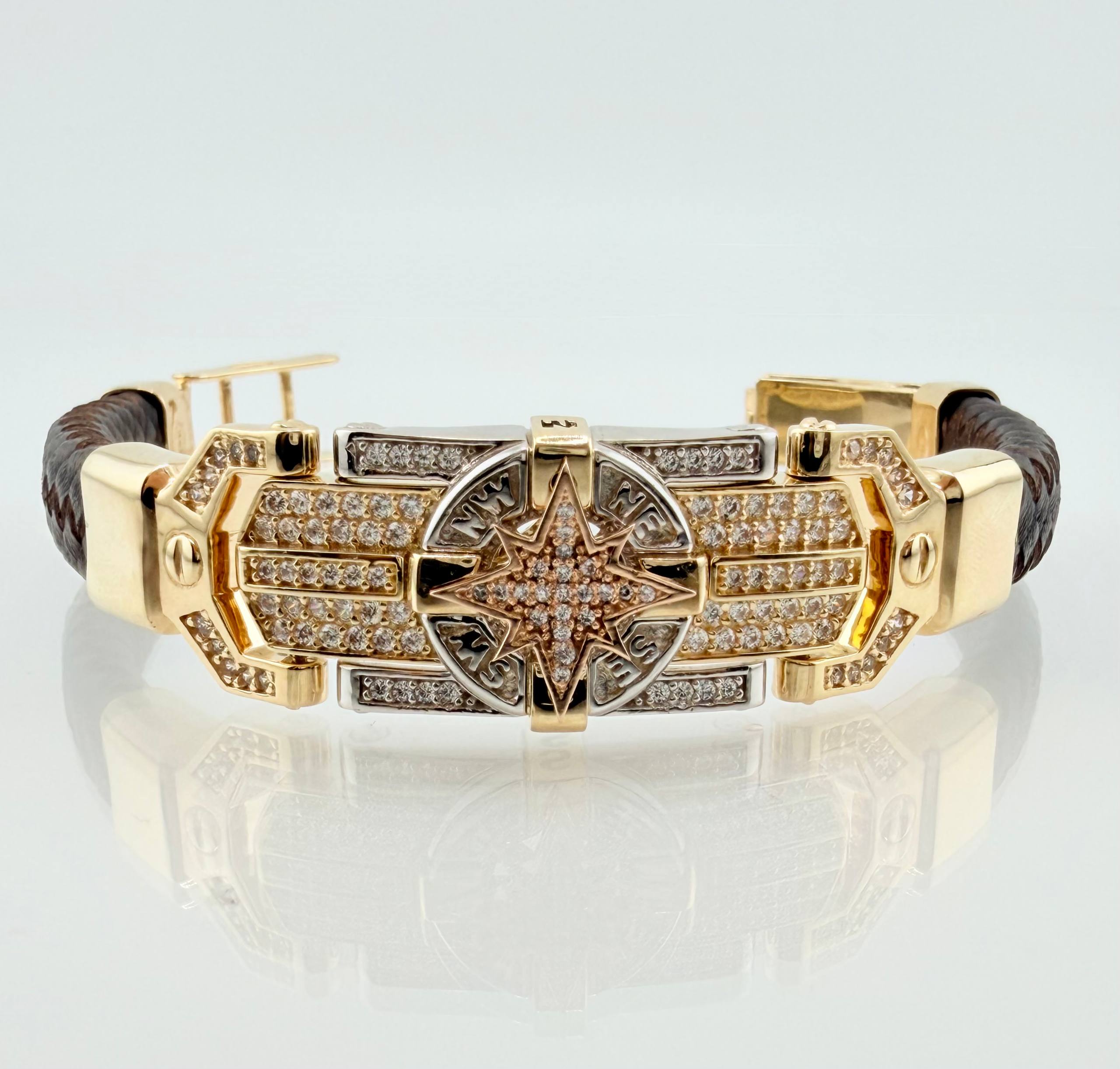 Pulso estrella 39.5gr / 22.5cm-21.3cm / 9.4mm Tres Oro18K ©