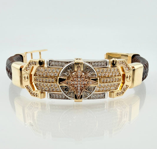 Pulso estrella 39.5gr / 22.5cm-21.3cm / 9.4mm Tres Oro18K ©