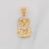 Dije Rostro Cristo 3.45g / 3cm Dos Oros Amarillo Blanco 18K