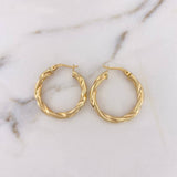 Candongas Nico 3.1gr / 2.8cm / Entorchadas Oro Amarillo 18K #