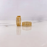 Candongas Tribal 7gr / 1.6cm / Circones Blancos Oro Amarillo 18K #