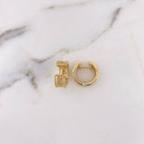 Candongas Tribal 7gr / 1.6cm / Circones Blancos Oro Amarillo 18K #