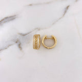 Candongas Tribal 7gr / 1.6cm / Circones Blancos Oro Amarillo 18K #