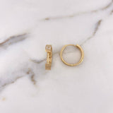 Candongas Tornillo 6.15gr / 1.8cm / Circones Blancos Oro Amarillo 18K #