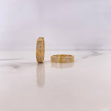 Candongas Tornillo 6.15gr / 1.8cm / Circones Blancos Oro Amarillo 18K #