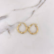 Candongas Jenn 2.45gr / 2.5cm / Espiral Rayadas Oro Amarillo 18K #