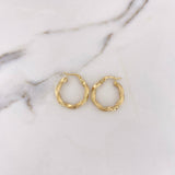 Candongas Jenn 2.45gr / 2.5cm / Espiral Rayadas Oro Amarillo 18K #