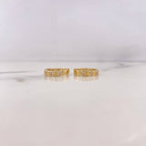 Candongas Tornillo 4.2gr / 1.7cm / Circones Blancos Oro Amarillo 18K #