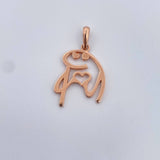 Dije Flork Silueta 2.05gr / 2.8cm / Liso Oro Rosa 18K &