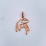 Dije Flork Silueta 2.05gr / 2.8cm / Liso Oro Rosa 18K &