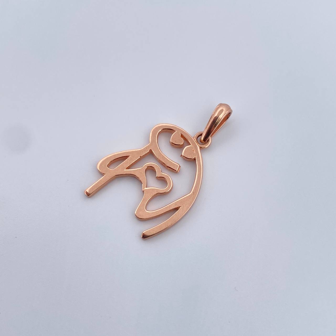 Dije Flork Silueta 2.05gr / 2.8cm / Liso Oro Rosa 18K &