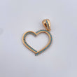 Dije Silueta Corazon 2gr / 3.2cm / Circones Azules Oro Amarillo 18K &