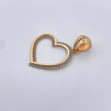 Dije Silueta Corazon 2gr / 3.2cm / Circones Azules Oro Amarillo 18K &