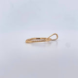 Dije Silueta Corazon 1.75gr / 3.2cm / Circones Blancos Oro Amarillo 18K &