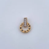 Dije BV 1.4gr / 1.4cm / Circones Blancos Dos Oros Amarillo Blanco 18K &