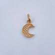 Dije Luna 0.95gr / 2cm / Circones Blancos Oro Amarillo 18K &