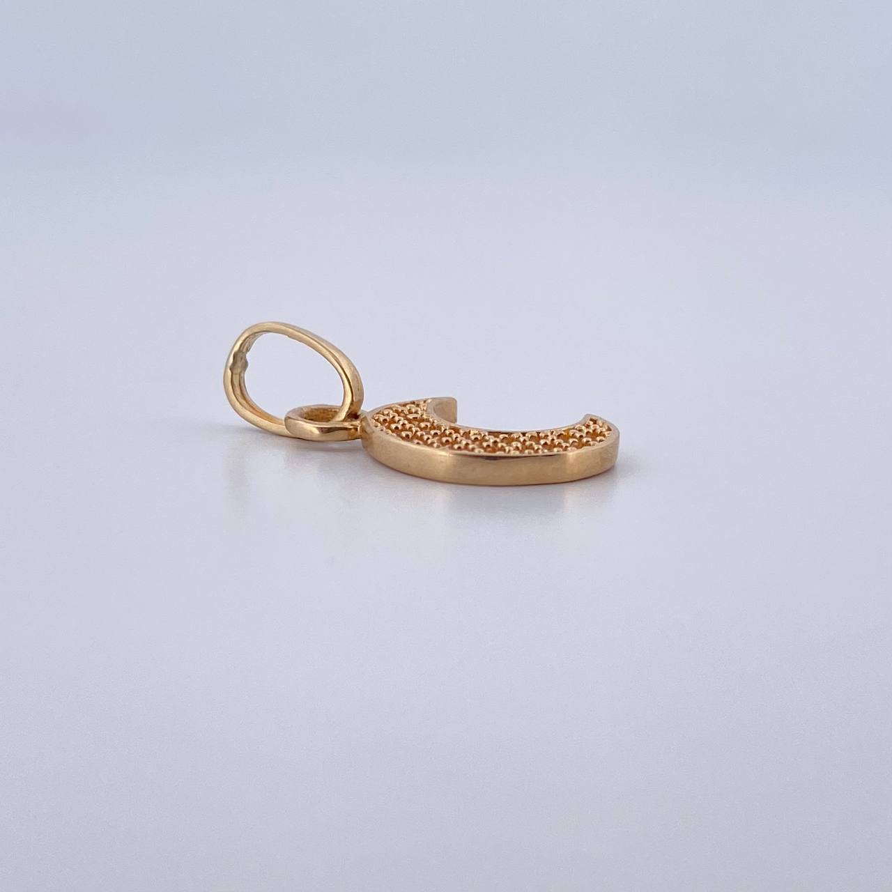 Dije Luna 0.95gr / 2cm / Circones Blancos Oro Amarillo 18K &