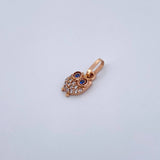Dije Buho 0.45gr / 1.3cm / Circones Blancos Azules Oro _Rosa 18K &