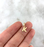 Dije Letra K Cursiva 0.4gr / 1.6cm / Lisa Oro Amarillo 18K