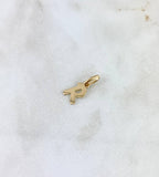 Dije Letra R Cursiva 0.45gr / 1.6cm-Lisa Oro Amarillo 18K *