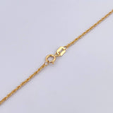 Set Cadena Lazo 0.9gr / 45cm / 0.9mm + Dije Cruz 0.75gr / 2cm Circones Negros Oro Amarillo 18K (Oferta) &