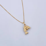 Set Cadena Veneciana 1.05gr / 45cm / 0.5mm + Dije Delfin 0.55gr / 1.5cm Troquelado Oro Amarillo 18K (Oferta) &