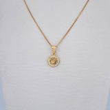 Set Cadena Veneciana 2gr / 61.7cm / 0.5mm + Dije Corona RX 0.75gr / 1.6cm Circones Blancos Oro Amarillo 18K (Oferta) &