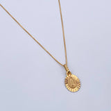 Set Cadena Veneciana 1.05gr / 45cm / 0.5mm + Dije Virgen Guadalupe 0.6gr / 1.6cm Diamantada Oro Amarillo 18K (Oferta) &