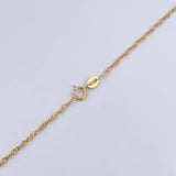 Set Cadena Singapur 1.25gr / 45cm / 0.9mm + Dije Virgen Milagrosa 0.45gr / 1.8cm Liso Oro Amarillo 18K (Oferta) &