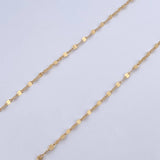 Set Cadena Flor Espejo 0.95gr / 40cm / 1.5mm + Dije Libelula 0.4gr / 1.4mm Troquelado Oro Amarillo 18K (Oferta) &
